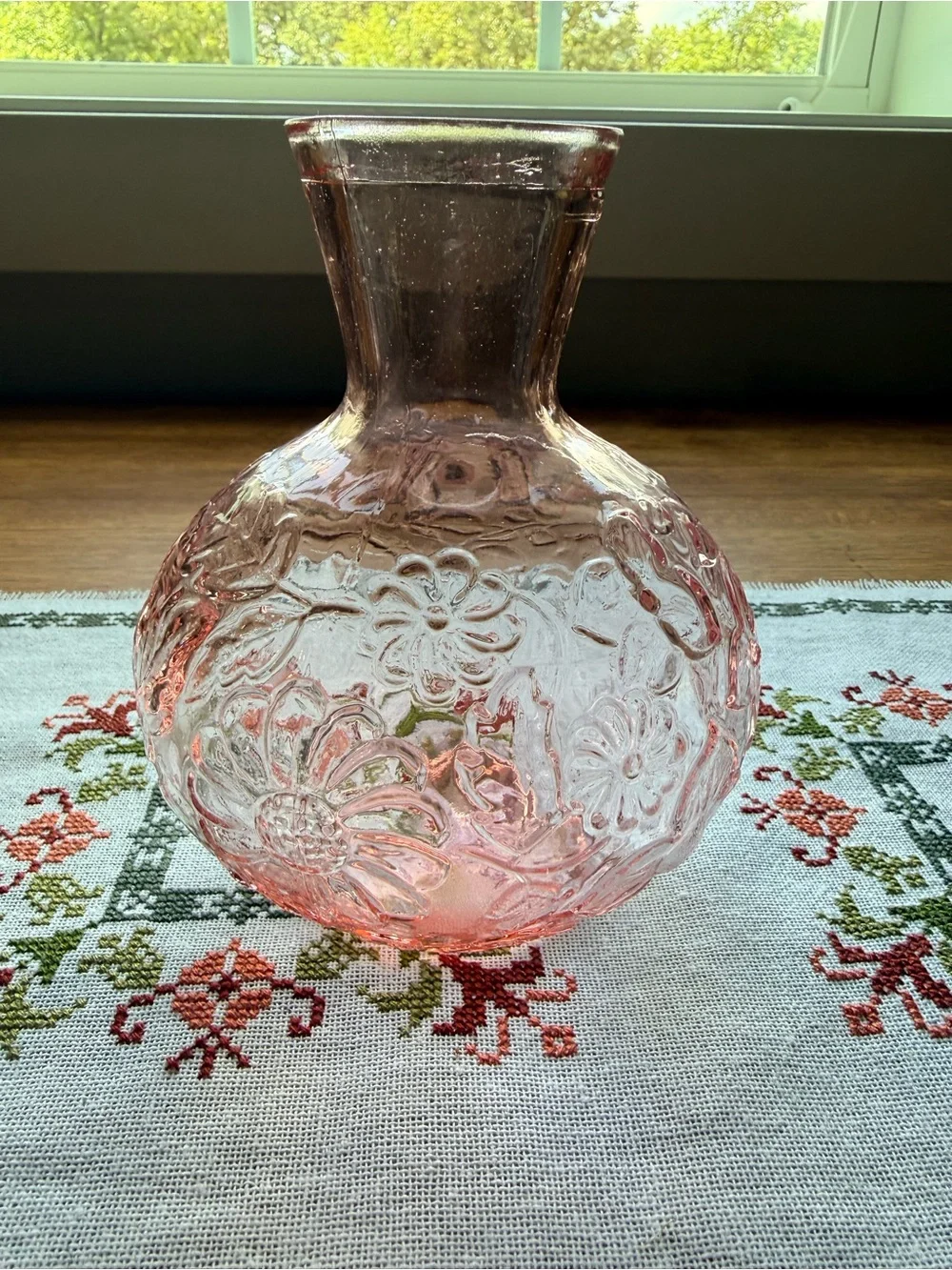 Vintage 1930s Bedside Tumble Up Pink Depression Glass